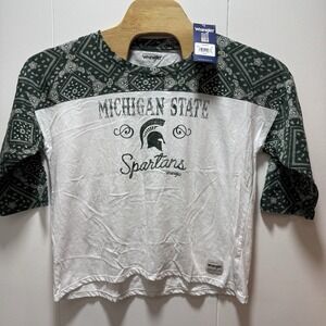 Michigan State Spartans Shirt Women's Size Large 3/4‎ Sleeve Wrangler NEW